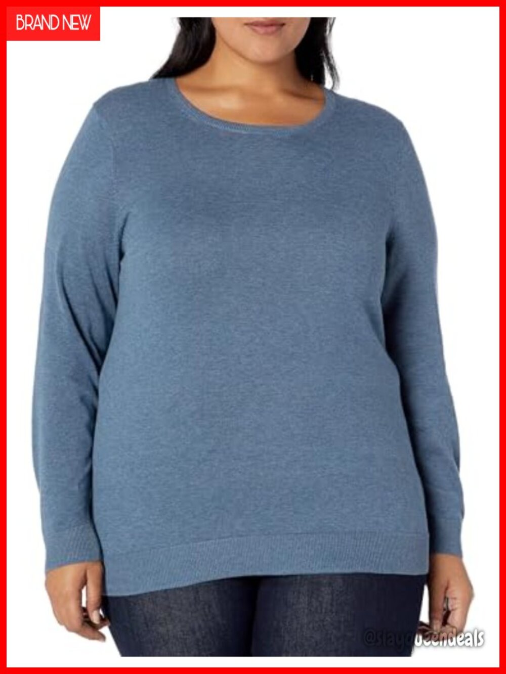 Essentials Women's Lightweight Crewneck Long Sleeve Sweater Pullover